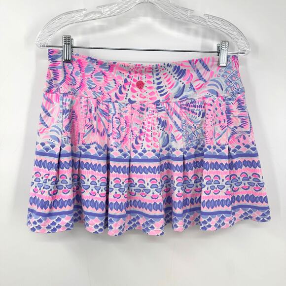 Lilly Pulitzer Luxletic Skort M Annora Sea You Soon Raz Berry Pleated Tennis - Picture 5 of 9